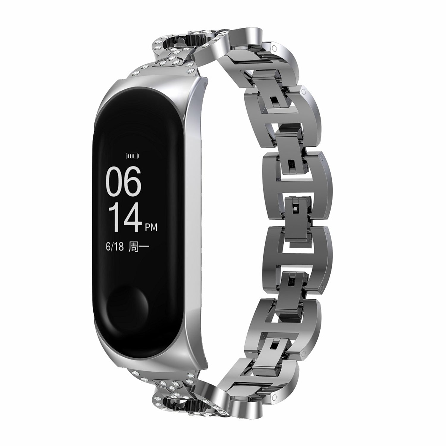 8-Shaped Design Bling Shiny Diamond Both Sides Jewelry Metal Strap for Xiaomi Mi Band 6 5 8-Shaped Design Bling Shiny Diamond Both Sides Jewelry Metal Strap for Xiaomi Mi Band 6 5